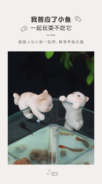 树脂卡通园艺盆栽装饰猫咪微景观工艺品挂件迷你爬缸小猫饰品花盆