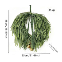 Bell Wreath Fade-Resistant Holiday Decor Full Branches for Entryway