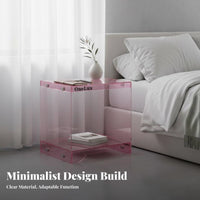 Clear C-Shaped Stand Transparent Nightstand Multi-Functional for Living Room