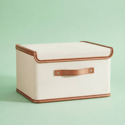 Oxford Cloth Storage Box Foldable Clothes Organizer Lidded Fabric Storage Bin Closet Organizer Sturdy Material Suitable for Bedroom Dormitory Home Organization