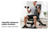 Adjustable Weight Bench Multi-Functional Adjustable Utility Bench with Pulley Fullphysique Training Sturdy Construction