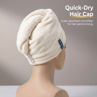 Hair Towel Wrap Turban for Women with Super Absorbent Coral Fleece, Head for After Shower Bathroom Use, Lightweight Quick Drying Design