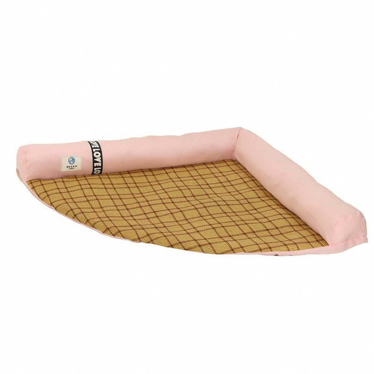 Removable Triangular Cat Bed with Raised Border Padded Summer Pet Mat with Cushion Cozy Soft for Cats, Small Dogs