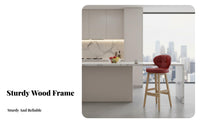 Upholstered Bar Stool with Backrest Modern Design Counter Chair Stable Base Cushioned Seat for Homeowners, Kitchen
