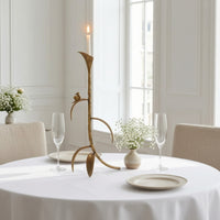 Taper Candle Holder Vintage Brass Candle Holder Tabletop for Candlelit Dinners