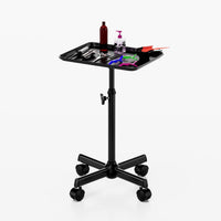 Mobile Salon Tray Stand with Aluminum Tray for Beauty and Nail Tools