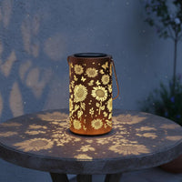 Colorful Floral Solar Lantern Waterproof Solar Hanging Lantern for Courtyard