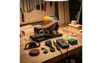 Belt Sander with Polishing Wheel Allmulti-Purpose Mini Belt Sander Blade Honing Tool Compact Tool Portable for Hobbyists