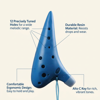 12 Hole Alto Ocarina for Beginners, Musical Instrument Resin Ocarina with Lanyard and Mouthpiece Cap - Image 3