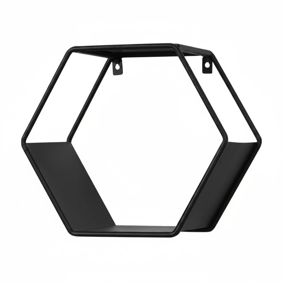 Hexagon Wall Shelf Geometric Crafted Metal Wall Shelf Space Saving Household Decor for Living Room
