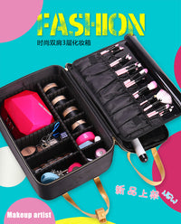 Large PU Makeup Organizer Bag with Drawers