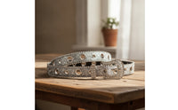 Decorative Glitter Belt Glittery Rhinestone Belt Eyelet Accessory Sparkle for Teens, Parties, Festivals