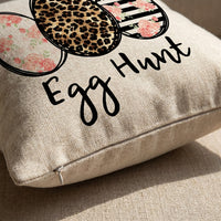 Easter Bunny Pillow Cover Machine Washable Easter Bunny Pillow Cover Invisible Zipper Bunny Print Decorative Pillowcase for Living Room, Couch, Sofa
