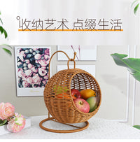 Handwoven Rattan Storage Basket for Home and Hotel