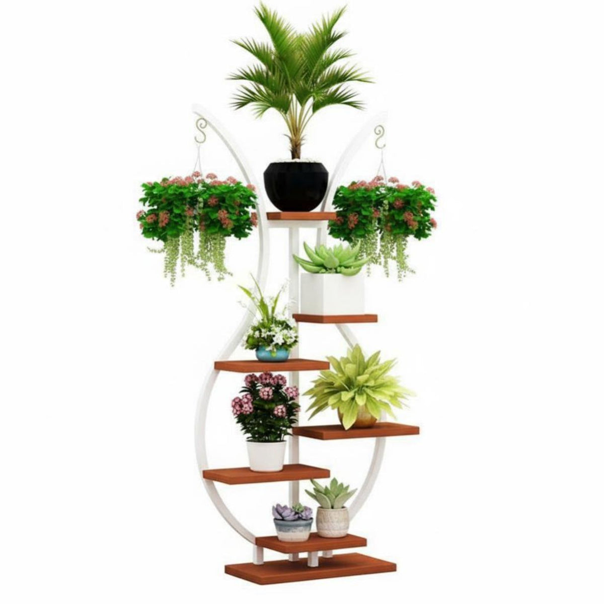 Multi-Tier Flower Rack Space-Saving Display Shelf Sturdy & Stable for Homeowners