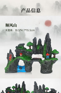 热款山石鱼缸造景观赏假山仿真树脂工艺水族箱装饰摆件厂家直供
