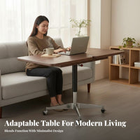 Adjustable C-Shaped Table Foldable Design Laptop Stand Mobile with Locking Casters Tilting Top for Students, Bedroom