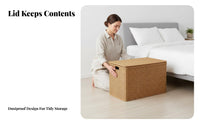 Lidded Wickerdesign Box Large Capacity Lidded Rectangular Box Faux Rattan Design adaptable for Parents, Renters, Living Room
