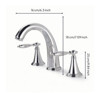 Two Handle Washroom Faucet Deck Mounted Split Style Faucet Sturdy for Vanity