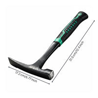 High Carbon Steel Prospecting Hammer Anti-Slip Handle Geologist Hammer Single-Piece Forged for Prospectors