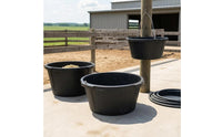 Rubber Feed Bucket Black Feed Bucket Wide Edge Farm Supply for Livestock Use