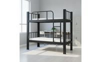 Bunk Bed Frame with Ladder Matte Black Metal Bunk Bed Space-Saving Furniture for Students, Kids, Dormitory, Shared Bedroom, Hostel