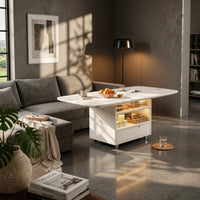 Multi-Functional Lift-Top Coffee Table Adjustable Height Convertible Lift-Top Table Easy to Move Living Room Furniture Space-Saving for Apartment Dwellers, Homeowners, Home Office Workers, Small Areas, Dining