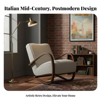 Upholstered Single Sofa Italian Design Upholstered Armchair Minimalist Design Post-Modern Aesthetic for Homeowners, Study