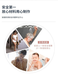 Bathroom Shower Non-slip Mat, Hollowed, Square, PVC, Japanese Style