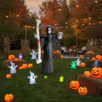 Freestanding Grim Reaper with Reaping Blade Oversized Inflatable Grim Reaper Outdoor Seasonal for Yard, Halloween Parties, Storefront