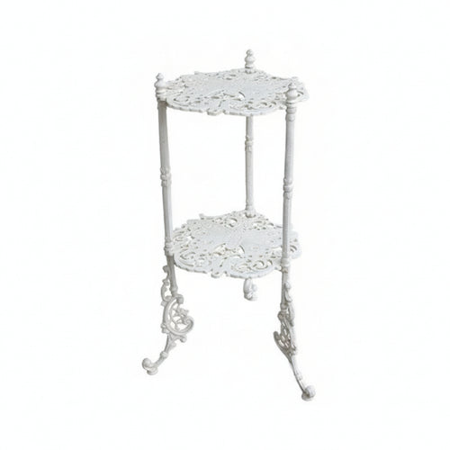 Cast-Iron Flower Stand Sturdy Decorative Pedestal Table Elegant for Gardeners