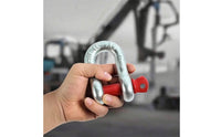 Shackle with Red Pin Compact Bow Shackle Textured Clevis for Riggers, Mechanics, Rigging, Towing, Workshops