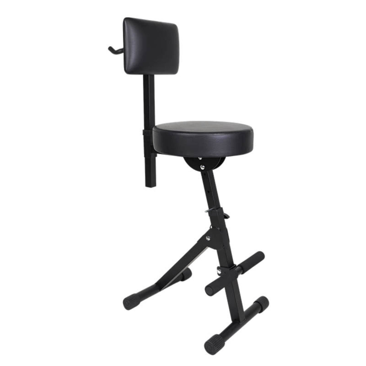 Folding Guitar Chair with Backrest Built-in Footrest Adjustable Guitar Player Seat Sturdy Construction Musical Instrument Accessory for Guitarists