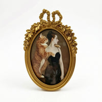 Oval Picture Frame Antique-Style Oval Photo Frame Decorative for Gallery Wall