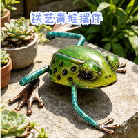 绿色田园庭院大青蛙金属工艺品摆件创意艺术设计家居青蛙造型摆件