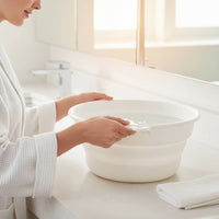 Foldable Silicone Basin Side Handles Round Silicone Basin Space Saving
