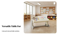 Multi-Functional Kids Adjustable Desk and Chair Set Ergonomic Design Building Block Play Table Easy to Clean Toddler Building Block Table Material for Toddlers, Preschoolers, Kindergarten, Playroom