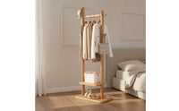 Multi-Functional Solid Wood Garment Rack Heavy Duty Clothing Organizer Water-Based Paint Household Furniture Easy Assembly for Entryway, Walk-in Closet