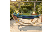 Rocking Hammock with Stand Striped Wooden Hammock Swing Curved Rocking Swing Chair for Kids, Young Children, Playroom, Balcony, Nursery