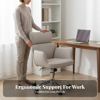 Upholstered rotating Chair paddinged Seat Upholstered Rolling Armchair with Casters Ergonomic for Women, Bedroom