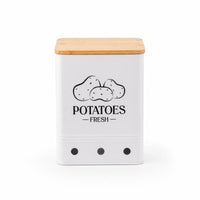 3 Pieces Square Canister Set Ventilated Wood Lid Canister Handle Cutouts Square Pantry Jar