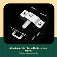 Coil Loaded Bolt Latch, Aluminum Alloy Sliding Door Lock, Frameless Balcony Bathroom Pane Security