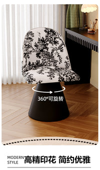 中古风化妆凳梳妆台椅子女生卧室旋转化妆椅极简梳状凳轻奢高级感 【奶油风】奶油白猫抓皮+360°旋转