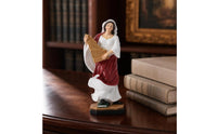 Female Musician Figurine Painted Figurine with Organ Instrument Detailed Musician Statue for Collectors, Desk, Cabinet