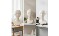 Mannequin Head Bust Mannequin Head with Shoulders Life-Size Face Model for Hair Stylists, Studio Photography