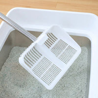 Cat Scooper with Long Handle Litter Sifter, Stainless Steel Metal Large Litter Scooper, Extended Handle Cat Owner Gift for Apartment Living Use