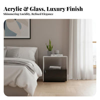 Rotating Cube Organizer Modern Minimalist Aesthetic Nightstand Space Saving Large Capacity for Students, Bedroom, Living Room