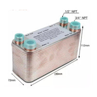 Stainless Steel Plate Wort Chiller Compact Beer Wort Cooler High-Efficiency Brazed Plate Heat Exchanger Sturdy for Homebrewers, Home Brewing