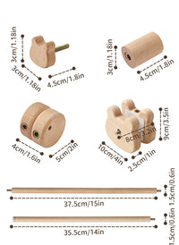 Wooden Crib Mobile with Bracket for Newborn Baby Bed