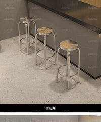 工业风高吧椅子酒吧不锈钢吧台餐桌椅网红奶茶店咖啡厅前台高脚凳 高吧椅